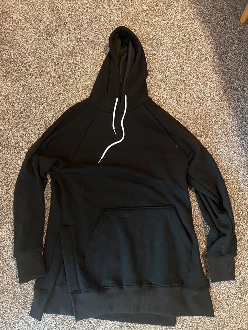 Black Women's Puffer Hoodie with Kangaroo Pocket